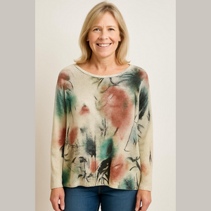 Luisa Ricci Italy Floral Knit Top Medium